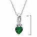 Heart Shape Created Emerald and Diamond Pendant-Necklace in Sterling Silver