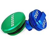 Diesel Fuel Cap for Dodge, Magnetic Ram Diesel Billet Aluminum Fuel Cap and DEF Cap Combo for 2013-2018 Dodge Ram Truck 1500 2500 3500 with New Easy Grip Design