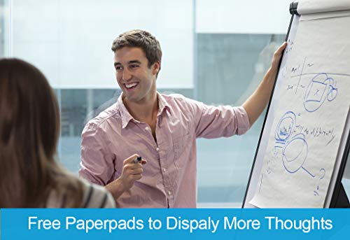 U-Stand Whiteboard - 40x28 inches Double Sided Magnetic Dry Erase Board, Portable Whiteboard/Flipchart Easel, Height Adjustable & 360 Degree Rotating w/ 1 Eraser, 6 Magnets and Paper Pads