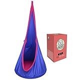 Gamenote Kids Pod Swing Hammock Hanging Chair with Pocket & Safety Handle - Cotton Child Hanging Nest Seat for Indoor and Outdoor (All Accessories Include)