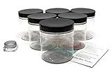 Clear 8 oz Plastic Jar Black Lid 6 pk with Balm Jar