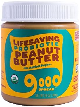 Good Spread Organic Unsweetened Peanut Butter with Probiotics, 10 oz. Jar