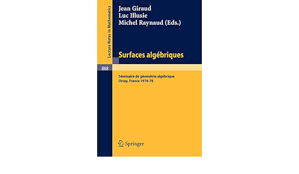Surfaces Algebriques Seminaire De Geometrie Algebrique D Orsay 1976 78 Lecture Notes In Mathematics 868 French Edition Giraud J Illusie L Raynaud M 9783540108429 Amazon Com Books