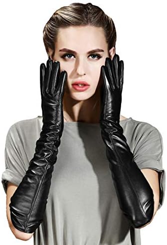 Vocono Womens Touchscreen Lambskin Leather Opera Long Gloves Evening Dress Driving Gloves