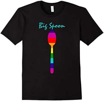 Men's matching gay couple shirts rainbow little Spoon big spoon Small Black