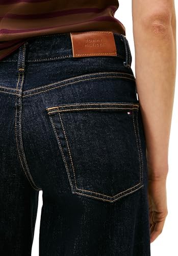 Jeans femininos Rinse 70's Wide Leg Wide Waist High Waist, pretos (enxaguado), 28W/26L