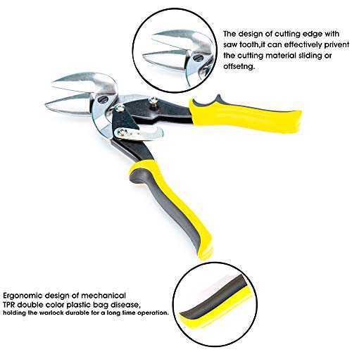 3 Packs Aviation Snip Set, Sheet Metal Cutter, Straight, Left and Right