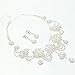 LING'S SHOP Charm Wedding Bridal Crystal Rhinestone Pearl Pendant Necklace Earring Plated Jewelry Set