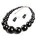 KOSMOS-LI Large Style Big Imitate Pearl Strand Choker Necklace With Earrings Set