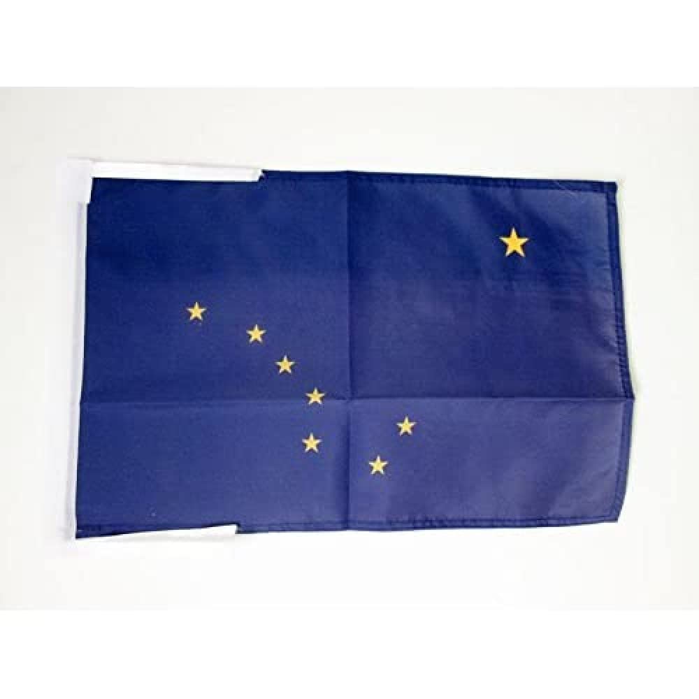AZ FLAG - Alaska Flag - 18'' x 12'' - 100% Polyester US state of Alaska Small Banner with Two Cords - Fade Resistant - Vivid Colors - 18x12 in - 45x30 Cm — image 1