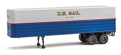 35' Fluted-Side Trailer 2-Pack - Assembled -- US Mail (blue, white, red stripe, gold shadow lettering)