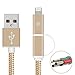 [Apple MFi Certified] 2 in 1 Lightning Micro USB Cable 3ft Nylon Braided Lightning Cable USB Charging Cord for iPhone 7/6s/6plus/5,iPad,iPod, Samsung, HTC, Nexus, Nokia, Sony & other Android Devices