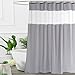 UFRIDAY Shower Curtain Grey and White 72 x 72 Inch, Fabric Shower Curtain with Window.Shower Curtain for Bathroom and Bathtubs,Machine Washable, Hotel Quality