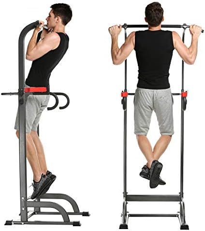 Power Tower, Heavy Duty Dip Station,Home Gym Adjustable Multi-Function Fitness Equipment Pull Up Bar Stand Workout Station[US Stock]