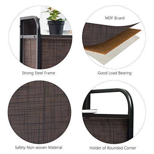 charaHOME Drawer Dresser(Brown) Dresser Organizer with 7 Drawers, Fabric Dresser Storage Tower for Bedroom, Hallway, Entryway, Closets, Sturdy Steel Frame, Wood Top & Handles