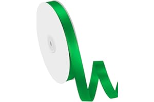 Isaspire 5/8" Width x 100 Yards Satin Ribbon, Green Ribbon Perfect for DIY Craft, Bows, Gift Wrapping, Flower Bouquet, Valentine's Day, Christmas and Party Decoration
