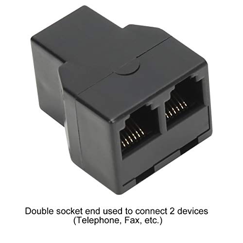 image for RJ12 6P6C 1 Female to 2 Female Telephone Line Splitters, Uvital Teleph