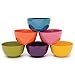 French Bull Melamine Cereal Bowls, Small Serving Bowl -Snack, Pasta, Salad, Rice, Oatmeal, Kids- Shatter Proof, Food Safe, BPA Free, Dishwasher Safe, 5.5”, 22oz, Multicolor, 6-Piece Set