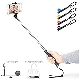 Selfie Stick, SUFUM Wireless Extendable Built-in Bluetooth Remote Shutter Selfie Stick Monopod Handheld with Adjustable Phone Holder for iPhone Samsung, etc.