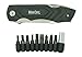 BlizeTec Multitool Pocket Knife Pliers: 15 Functional Tools with Shape Drop Point Serrated Edge Folding Knife, Multi Pliers, Can/Bottle Opener, Phillips Screwdriver, Bit Holder & 9 Utility Sets