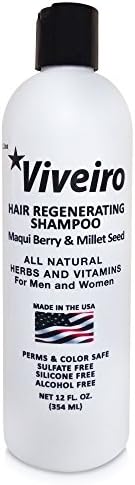 Anti Hair Loss Shampoo-Promotes Thicker Natural Hair growth with Maqui Berry &amp; Millet Seed extract - For Women and Men 12 FL. oz. 354ML