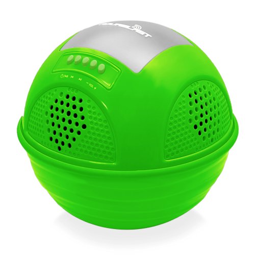 Portable Waterproof Floating Pool Speaker - Outdoor Wireless Bluetooth Compatible Rechargeable Battery Powered Shower loud Speaker System - USB Charger - iPod Android iPhone - Pyle PWR90DGN (Green)