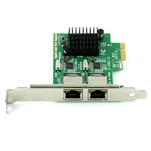 Ubit Gigabit LAN,Gigabit Ethernet PCI Express PCI-E Network Controller Card,10/100/1000mbps,Dual Port PCIE Server Network Interface Card, LAN Adapter Converter for Desktop PC(RJ45x2)
