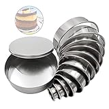 12 pcs Round Stainless Steel Food Grade Cookie Biscuit Cutter Set Circle Baking Pastry Ring Molds for Muffins Crumpets Donuts Scones Christmas Gift