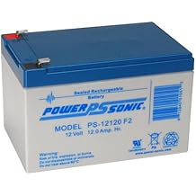 Powersonic PS-12120F2 - 12 Volt/12 Amp Hour Sealed Lead Acid Battery with F2 Terminals