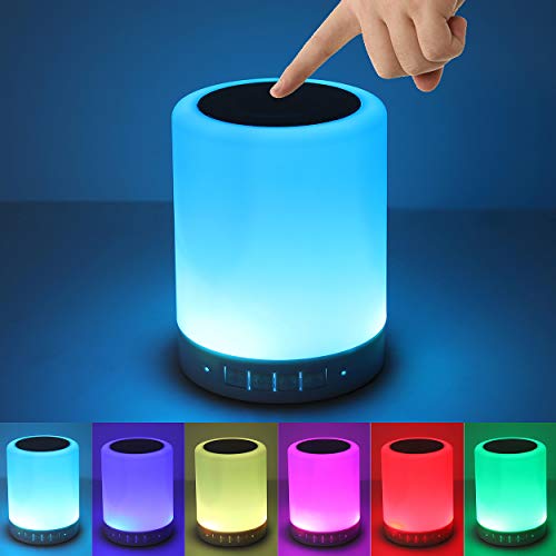 BEIGE Bluetooth Speaker Night Lights, Portable Wireless Bluetooth Speakers, Touch Discoloration Light,Outdoor Speakers Bluetooth,Best Gifts for Girl,Boy,Baby