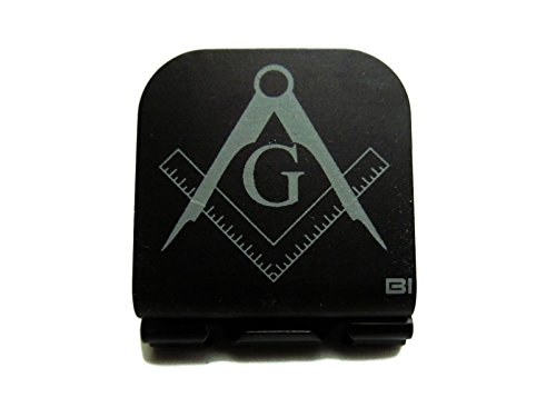 Mason Symbol Laser Etched Hat Clip Black