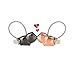 MILESI Magnetic Kiss Pig Couple Keychain Love Key Accessories Pendant Valentine's Gift/Present for Lover(black-gold)
