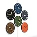 thehaki Decorative Wall Clock Silent & Non-Ticking Quartz Clock PU Leather Lightweight 0.4lb Round 9