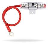 InstallGear 8 Gauge AWG 1ft Power Wire with 60A AGU Fuse Holder - 99.9% Oxygen-Free Copper