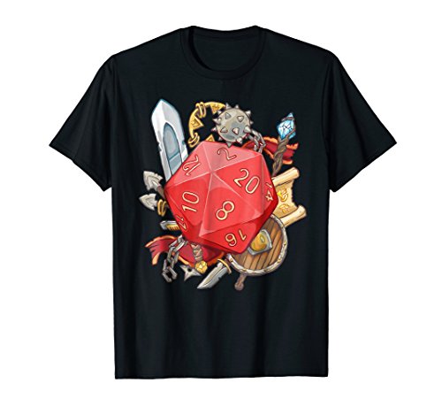 D20 tabletop rpg dice dungeon fantasy game t-shirt