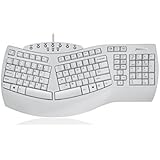 Perixx PERIBOARD-512 Ergonomic Split Keyboard - Natural Ergonomic Design - White - Bulky Size 19.09"x9.29"x1.73"