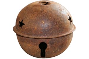 12pcs Rusty Metal Bells Christmas Jingle Bells with Star Cutouts for Christmas Holiday Craft Decorations (40mm)