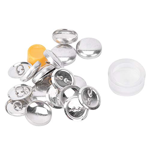 Cover Buttons Kit, 20mm Covered Button Kits DIY Button Craft Kits Round Button Base Includes 1 Set of Buckle Tools and 10 Sets of Buckle Base