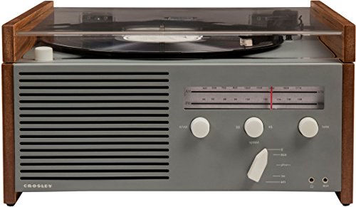Crosley-CR6033A-GY-Otto-2-Speed-Turntable-with-Bluetooth-AMFM-Radio-and-Aux-in