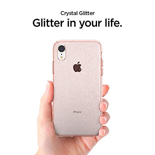 Spigen Liquid Crystal Glitter Funda iPhone XR 6.1" con Protección TPU Flexible y Ligero para iPhone XR 6.1" (2018) - Rose Quartz - Imagen 5