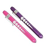 CAVN (2 PCS) Reusable LED Medical Penlight with Pupil Gauge for Nurses Doctors with Pocket Clip