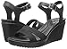 crocs Women's Leigh II Ankle Strap Wedge, Black/Black, 8 M US