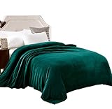 Exclusivo Mezcla Velvet Flannel Fleece Plush Queen Size Bed Blanket as Bedspread/Coverlet/Bed Cover (90" x 90", Teal) - Soft, Lightweight, Warm and Cozy