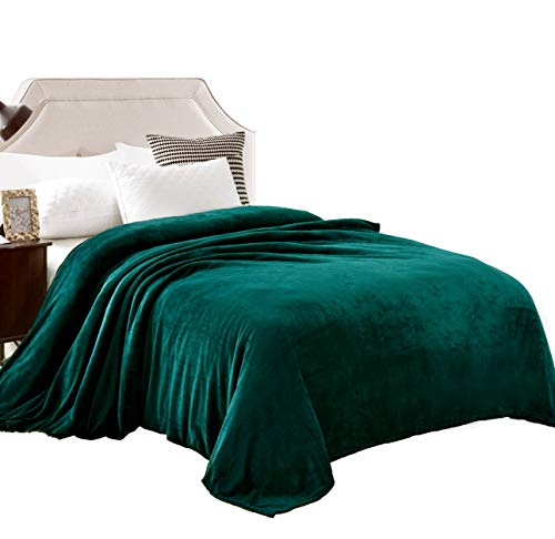 Exclusivo Mezcla Velvet Flannel Fleece Plush Queen Size Bed Blanket as Bedspread/Coverlet/Bed Cover (90" x 90", Teal) - Soft, Lightweight, Warm and Cozy