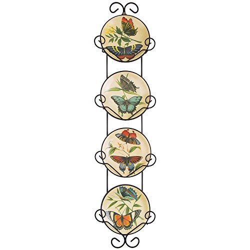 25'' Hanging Decorative Plat With Plates - Butterflies