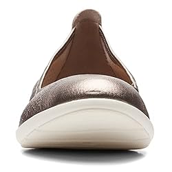 Clarks Womens Jenette Ease Ballet Flat, Metallic