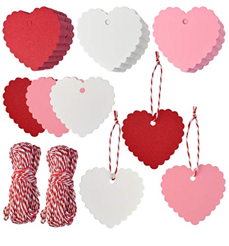 300pcs Paper Gift Tags Heart Shape Gift Tags Hang Tag Valentine