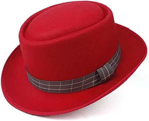 red trilby hat