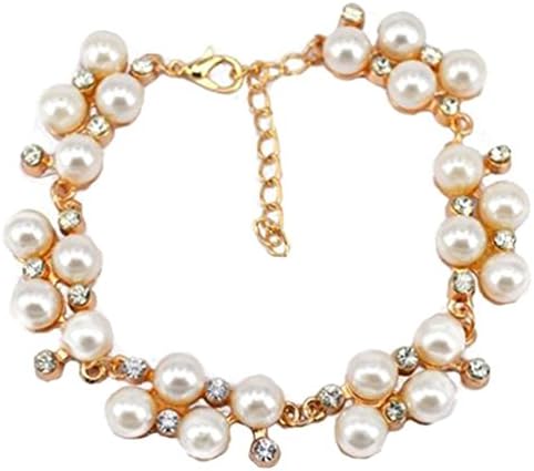 Tobert Women's Fashion Charm Pearl Crystal Rhinestone Cuff Bracelet Bangle Most-wished-for Girl Gift