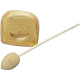 Perfeclan ポクポク木魚 木魚 もくぎょ 仏具 楽器 約8x8x5.5cm 鳴り物 ハンマー付き